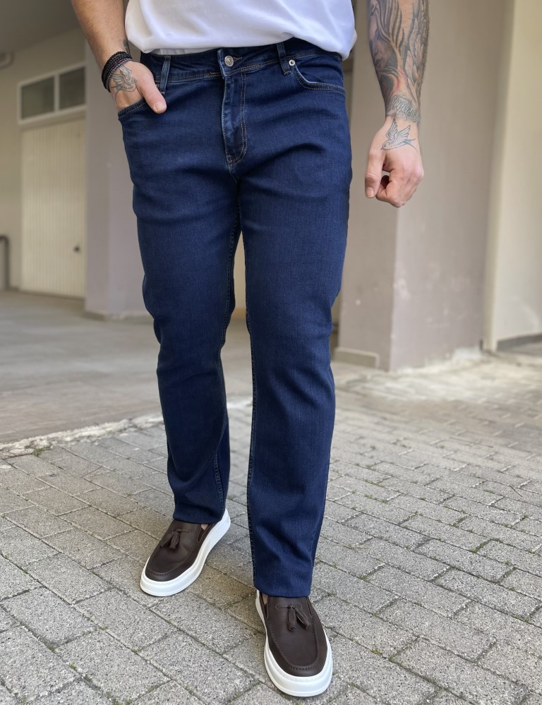 Ανδρικό μπλε τζιν ελαστικό σε ίσια γραμμή LC16568 φωτογραφία